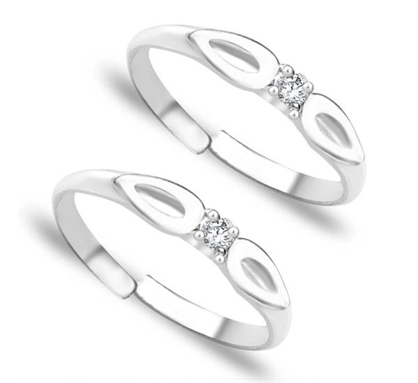 Lovely White Stone Silver Toe Ring Silver Toe Rings Online