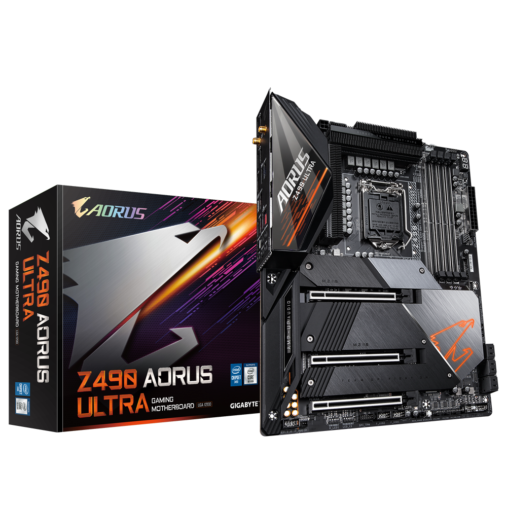 Gigabyte Intel Z490 AORUS Motherboard with Direct 12+ 1 Phases Digital VRM Design, Comprehensive Thermal Solution with NanoCarbon Fins-Array II, Intel WiFi 6 802.11ax, Intel 2.5GbE LAN, RGB FUSION 2.0