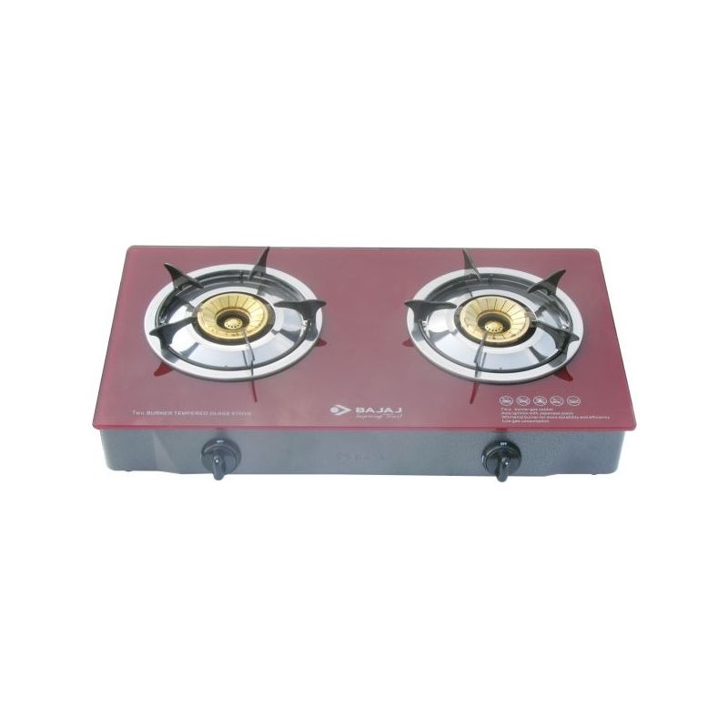 Buy Bajaj 2 Burners Glass Top Gas Stove Red With Ffd Online At