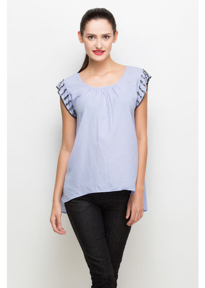Top With Embroidered Sleeve Top With Embroidered Sleeve