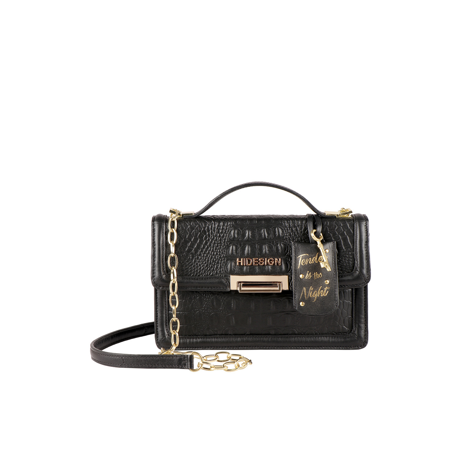 hidesign kester black leather handbag