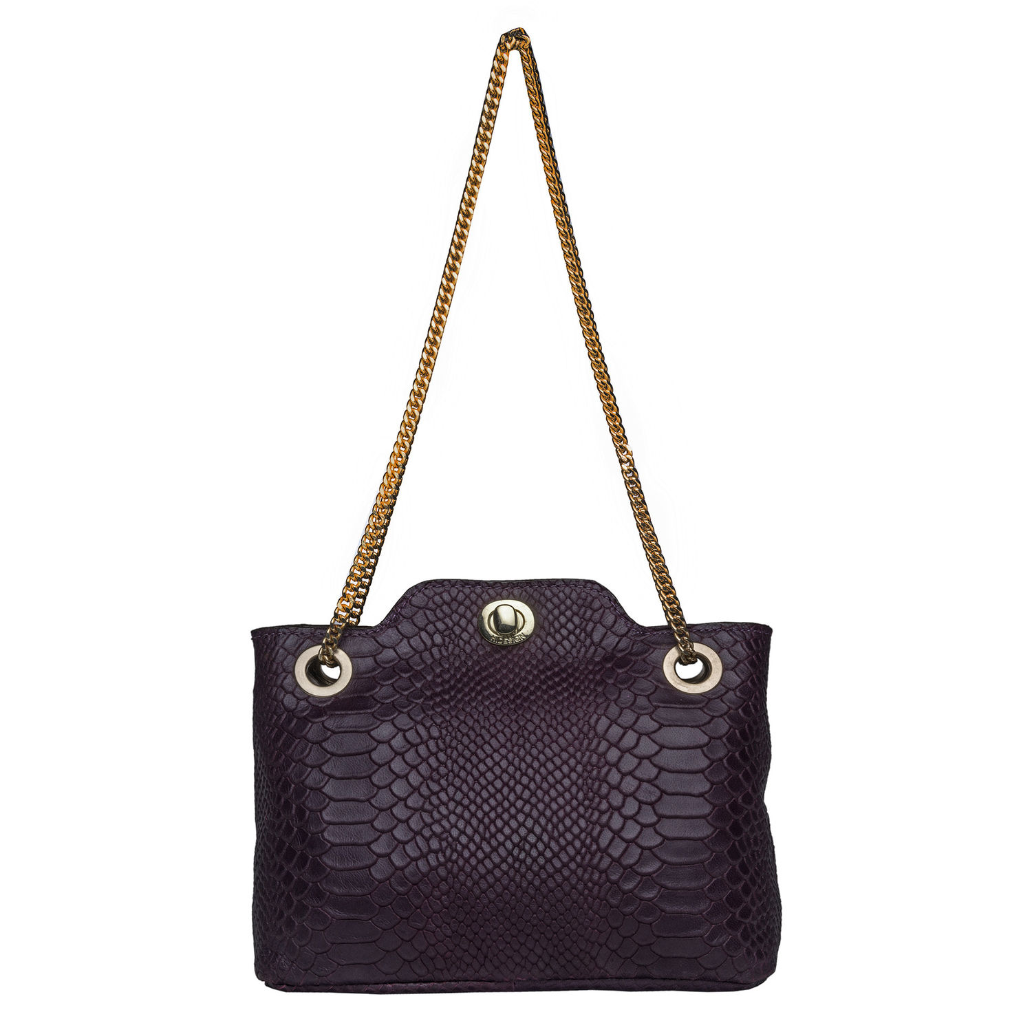 Hidesign Aubergine Colour Snake Leather Alya 01 Women S Handbag Sb Aliya 01 Women S Handbag Snake Aubergine