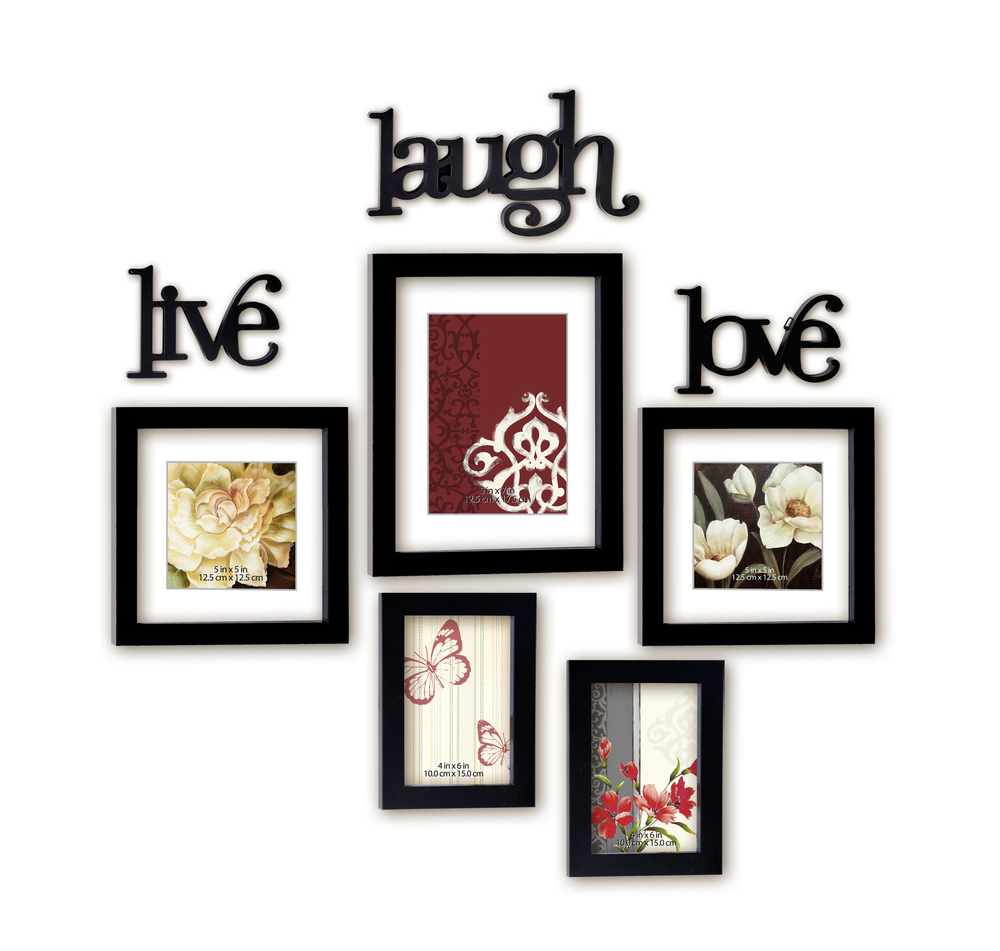 Buy Live Laugh Love Photo Frame 5 Pieces - @home by Nilkamal ... - Live Laugh Love Photo Frame 5 Pieces - @home by Nilkamal, Black