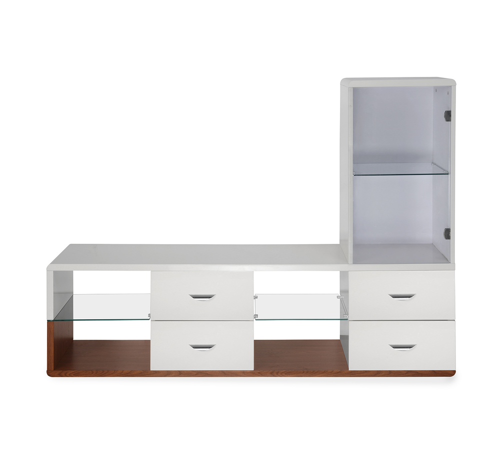 Buy Walt Low Height Wall Unit - @home by Nilkamal, Ivory with Walnut ... Buy Walt Low Height Wall Unit - @home by Nilkamal, Ivory with Walnut ...