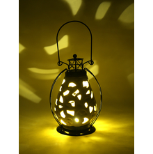 LED Hanging 14 cm x 11 cm x 20 cm Lantern - @home by Nilkamal, Yellow