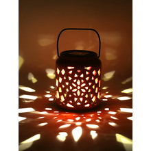 Solar 11 cm x 11 cm x 14 cm Lantern - @home by Nilkamal, Orange